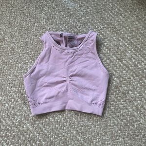 Light Pink high neck Gymshark sports bra with crossover straps. Size small